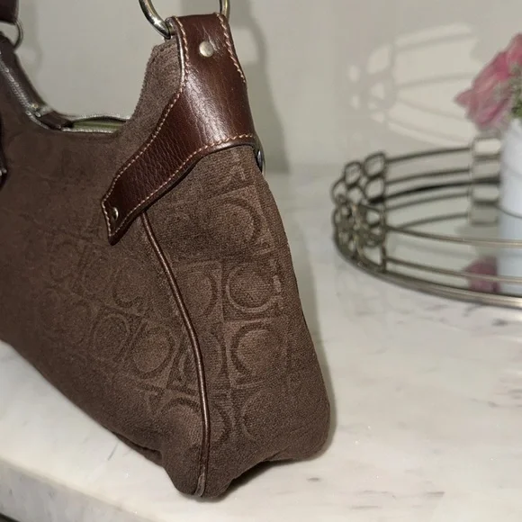 Salvatore Ferragamo Gancini Shoulder Bag/Brown Monogram Canvas/Authentic bag - Picture 11 of 16